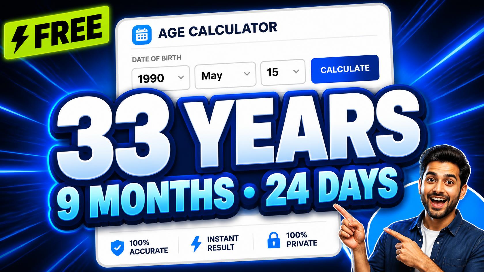 Age Calculator – Free Exact Date of Birth Tool